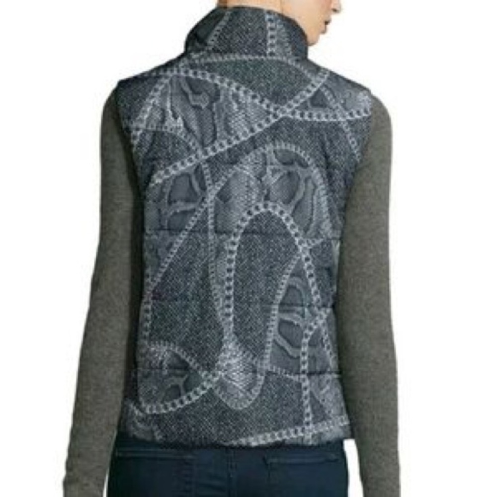 Michael Kors Chain & Python Print Puffer Vest
